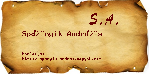 Spányik András névjegykártya